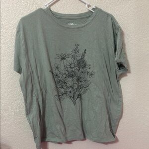 Target Green Floral Short Sleeve Tee